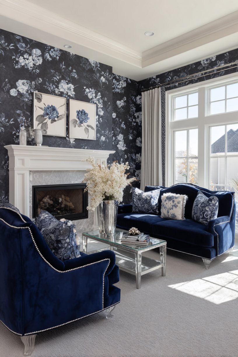 Velvet Luxury with Floral Flair