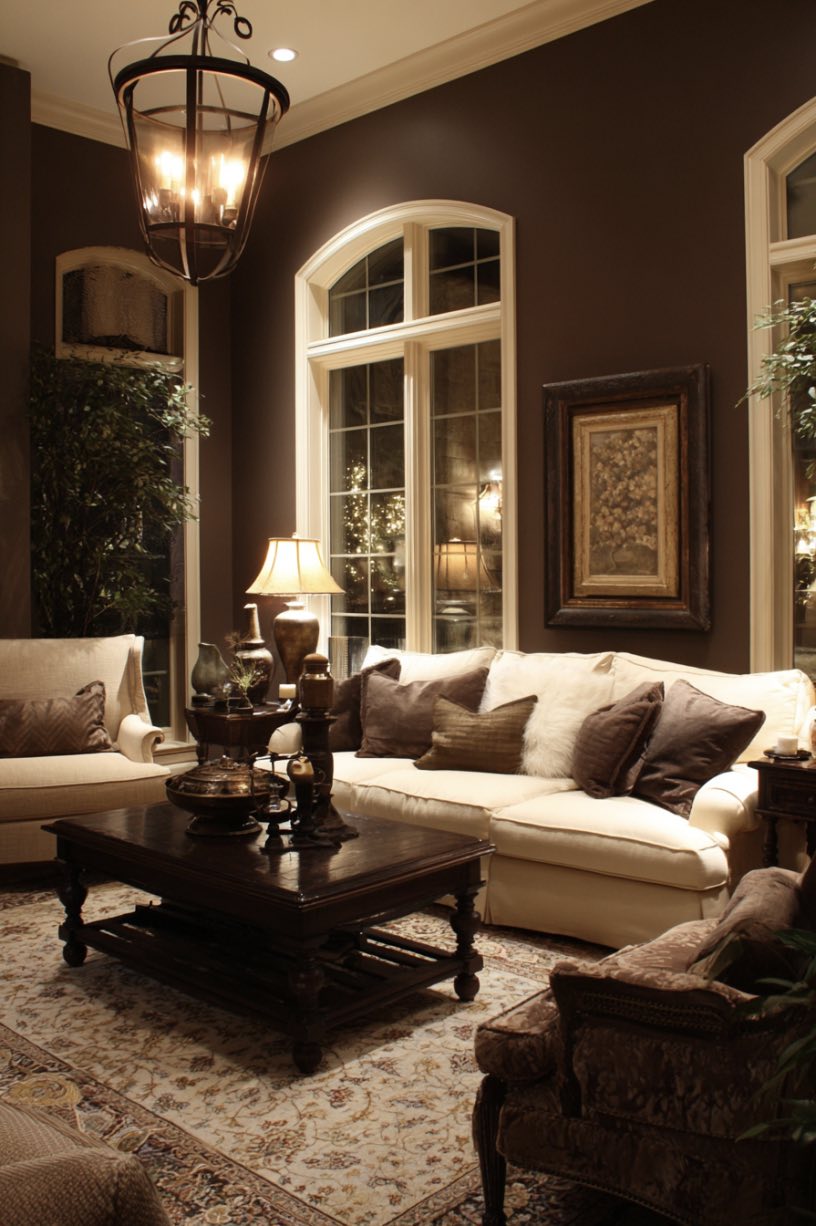 Chocolate Brown and Cream