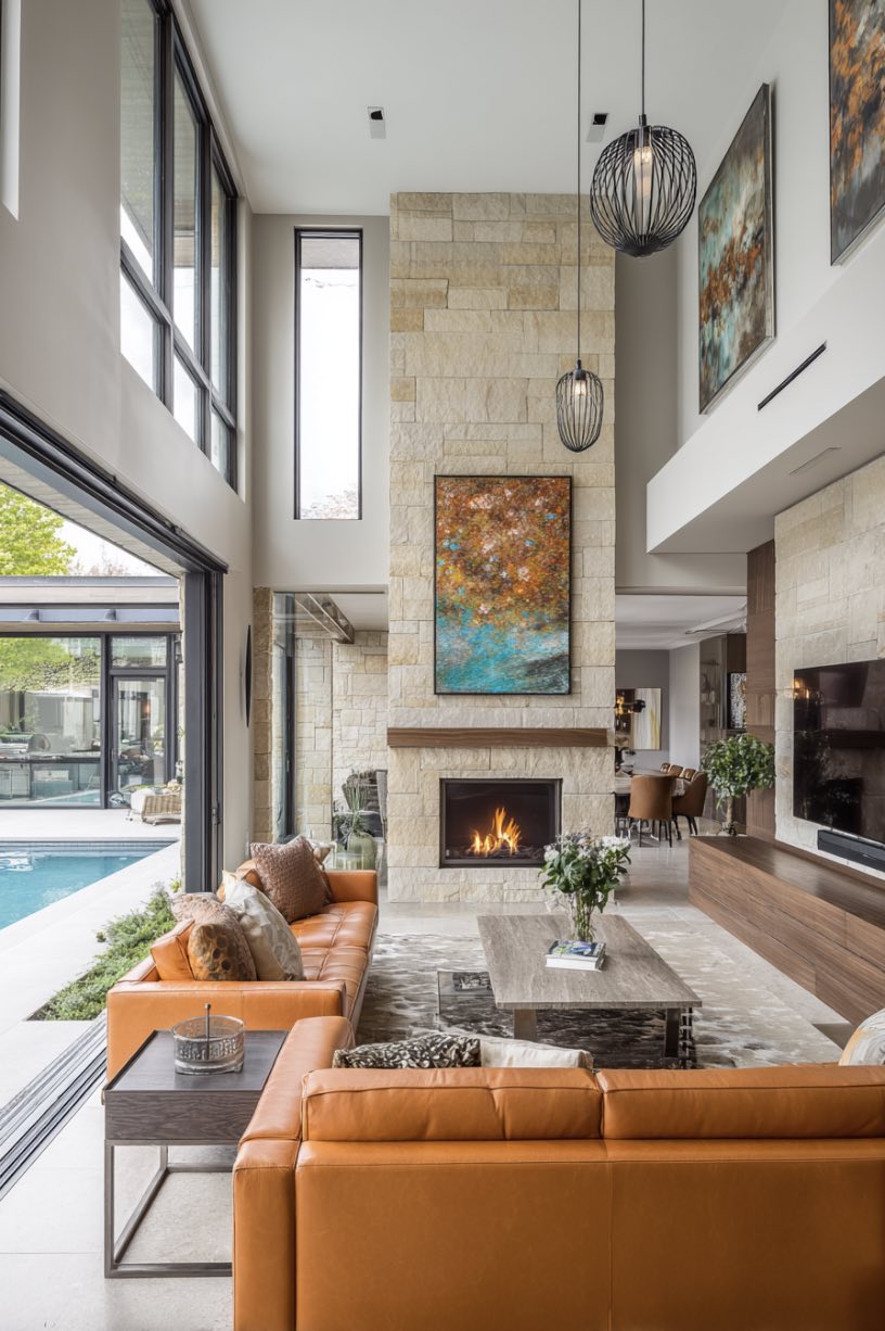 Modern Living with a Splash of Orange