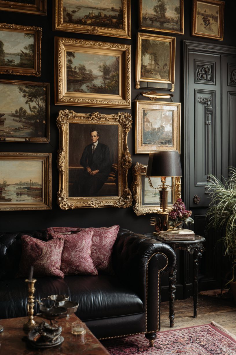 Gallery Wall with Gilded Frames