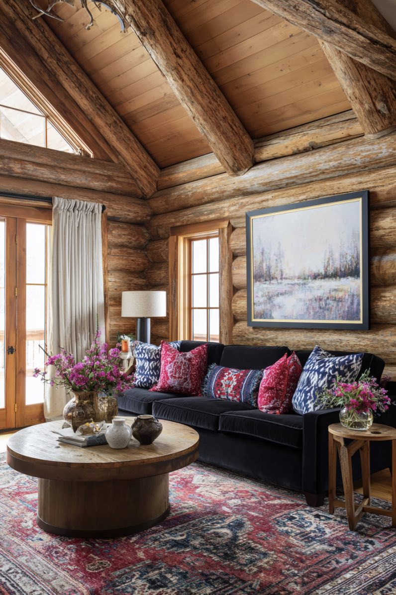 Rustic Warmth with Colorful Pops