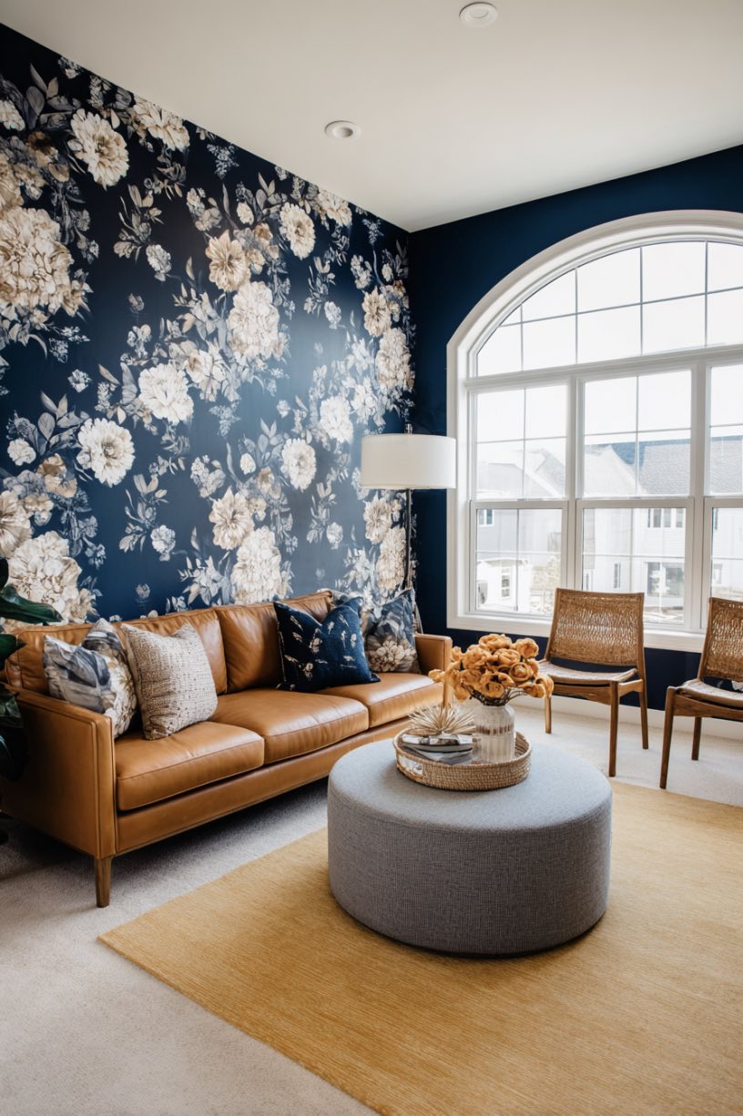 Floral Wall Living Room