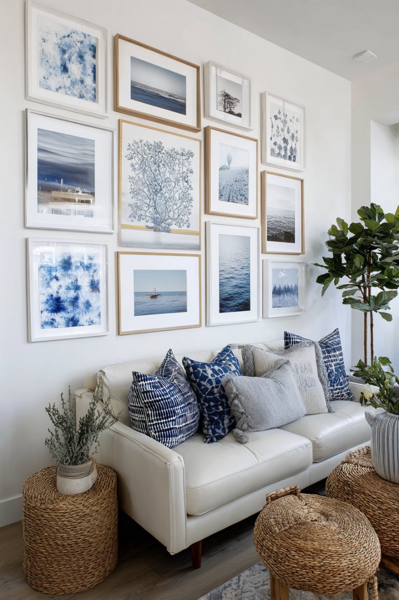 Navy and White Gallery Wall