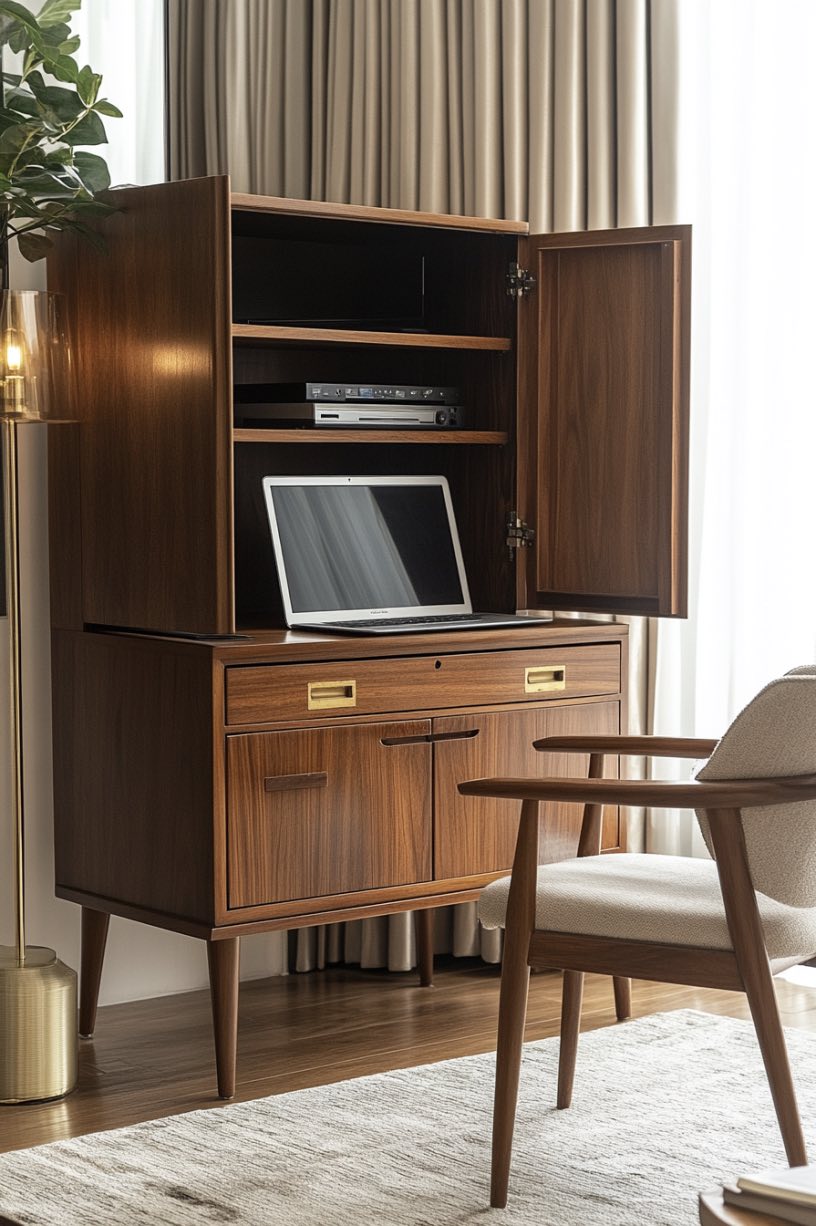 Workstation Inside a Sideboard