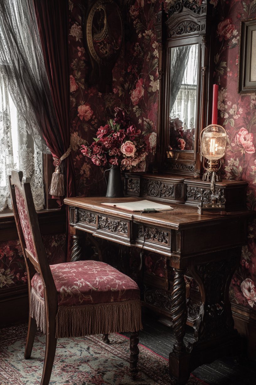 Compact Victorian Writing Desk in Corner