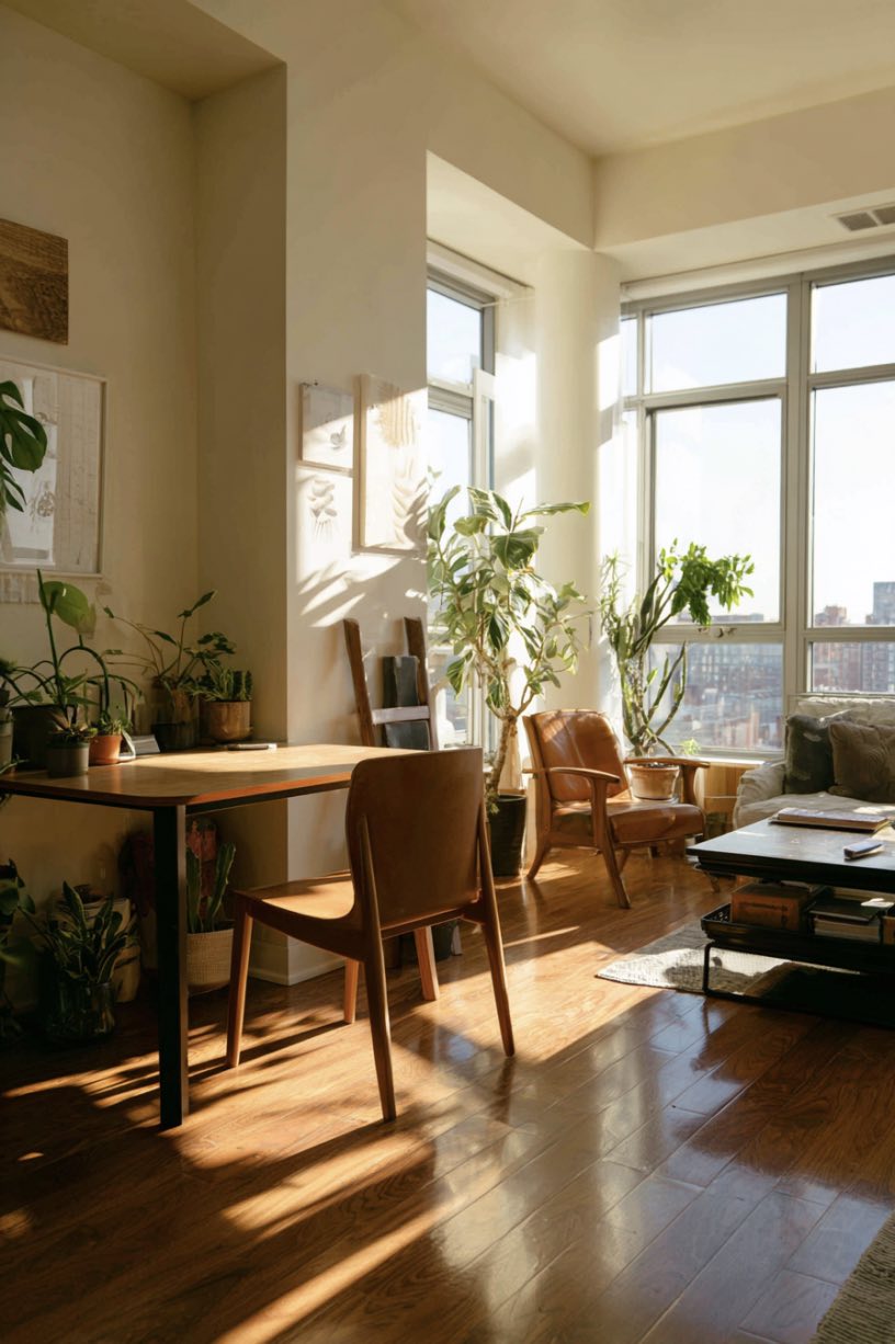 Bright and Airy Office Living
