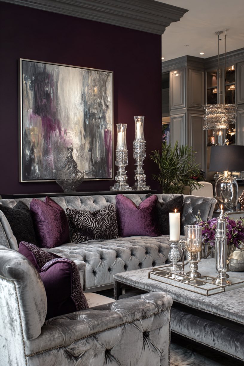 Plum and Silver Gray