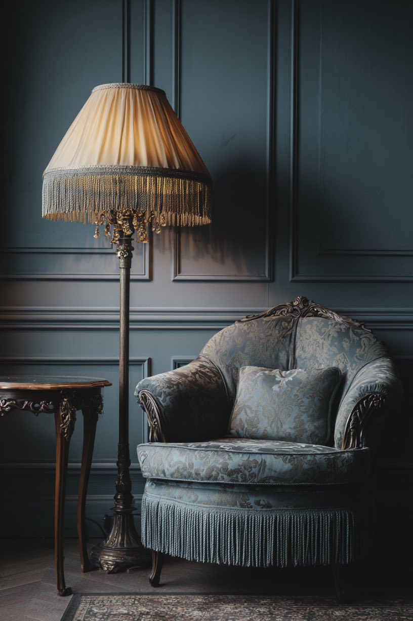 Fringed Lampshade Floor Lamp