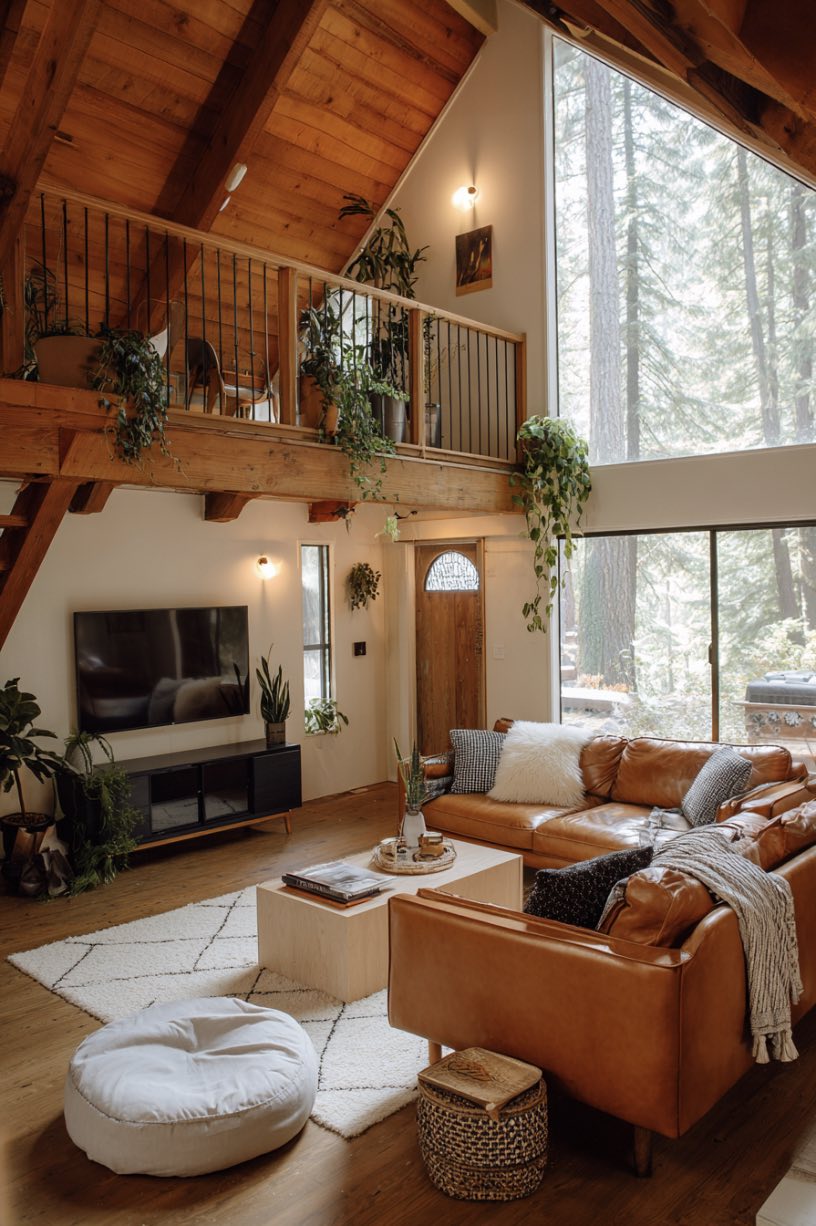 Lofted Forest View Living Room