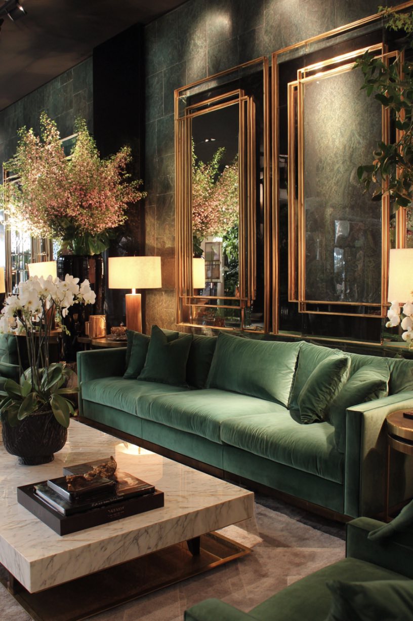 Emerald Green and Gold