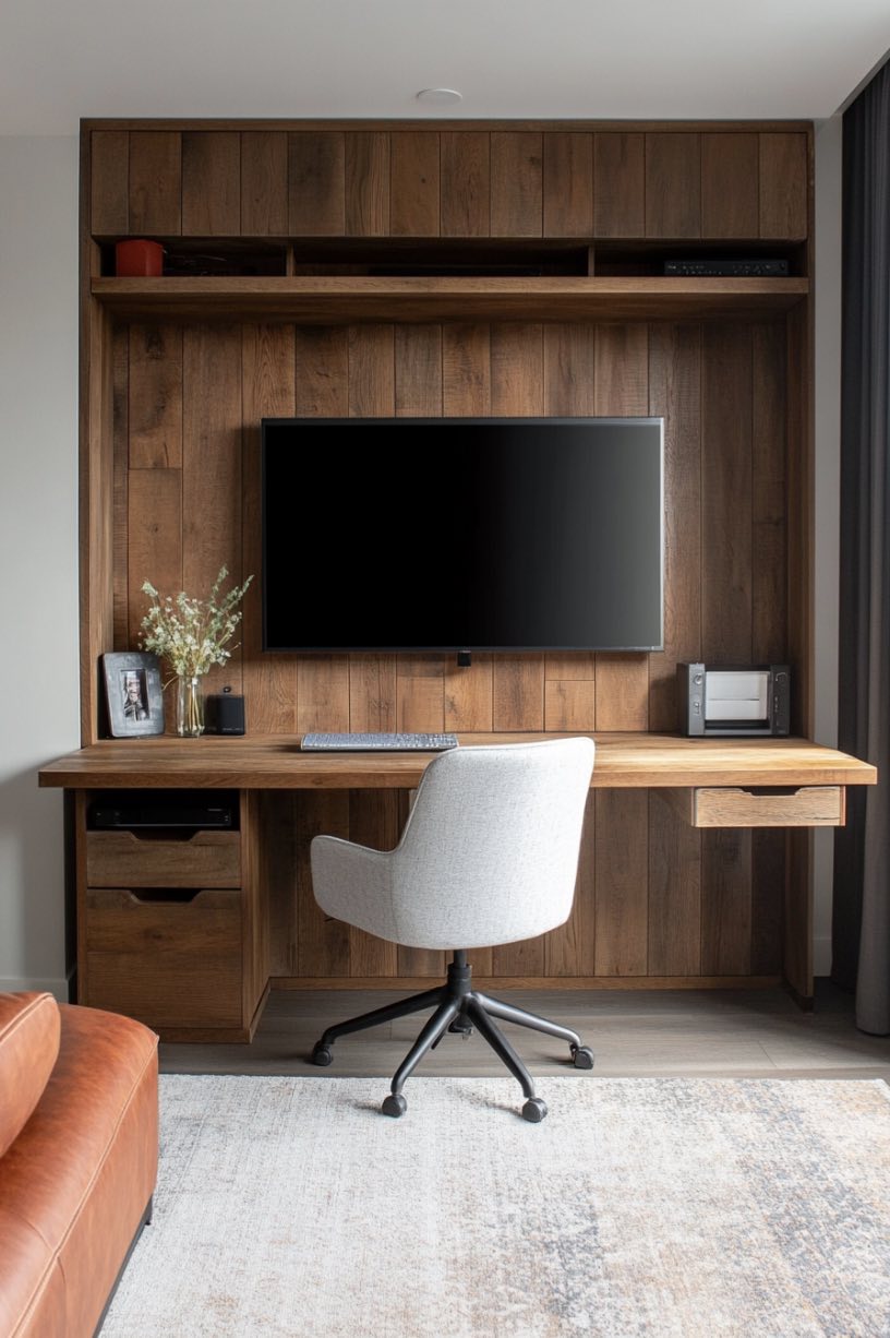 Dual-Purpose TV Console Desk