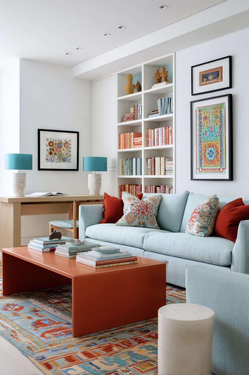 Vibrant Office Living Room Combo
