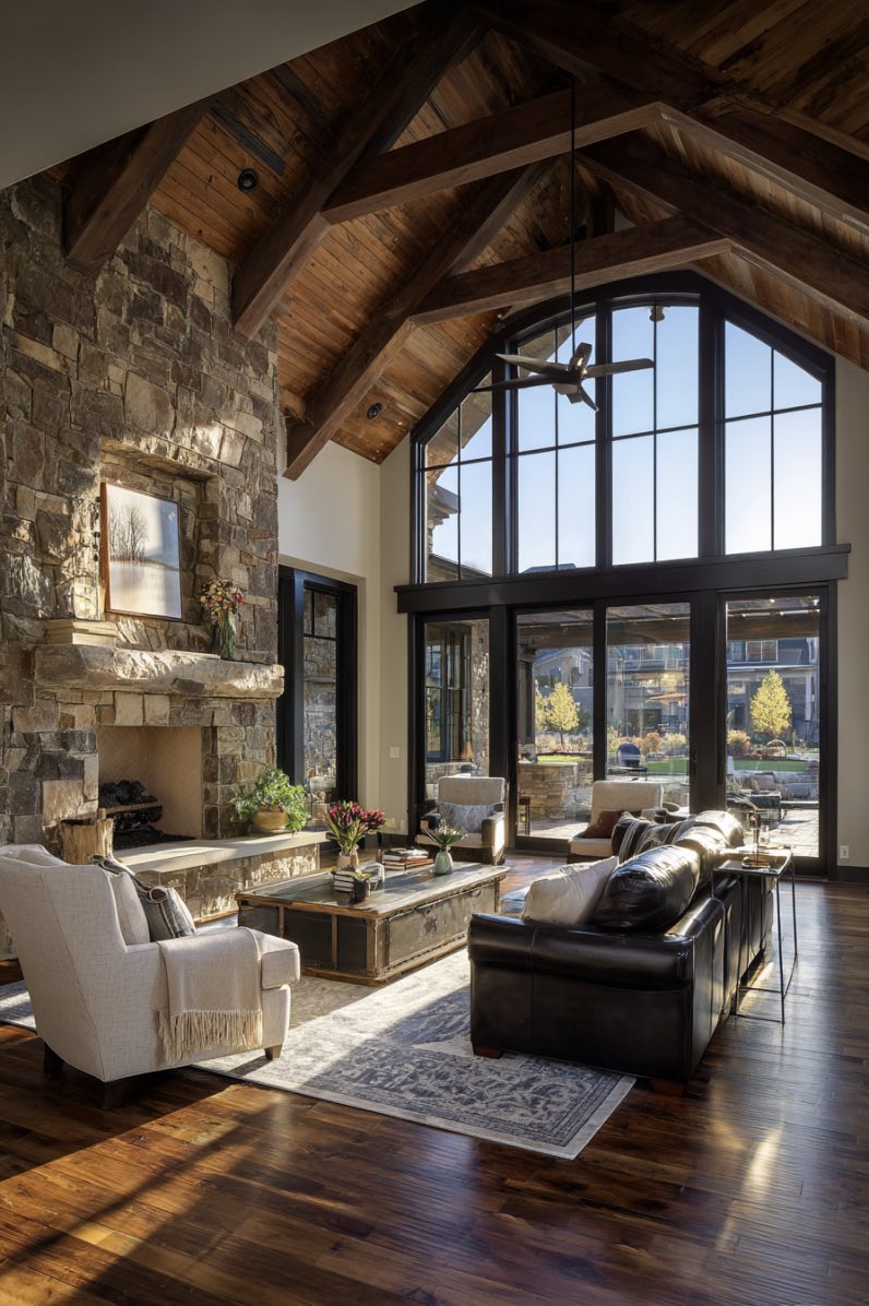 Warm Luxury Beneath the Beams