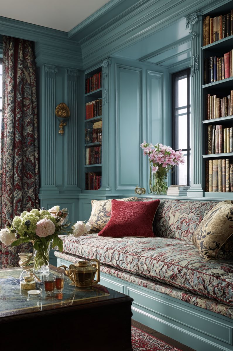 Turquoise Sophistication with a Literary Touch