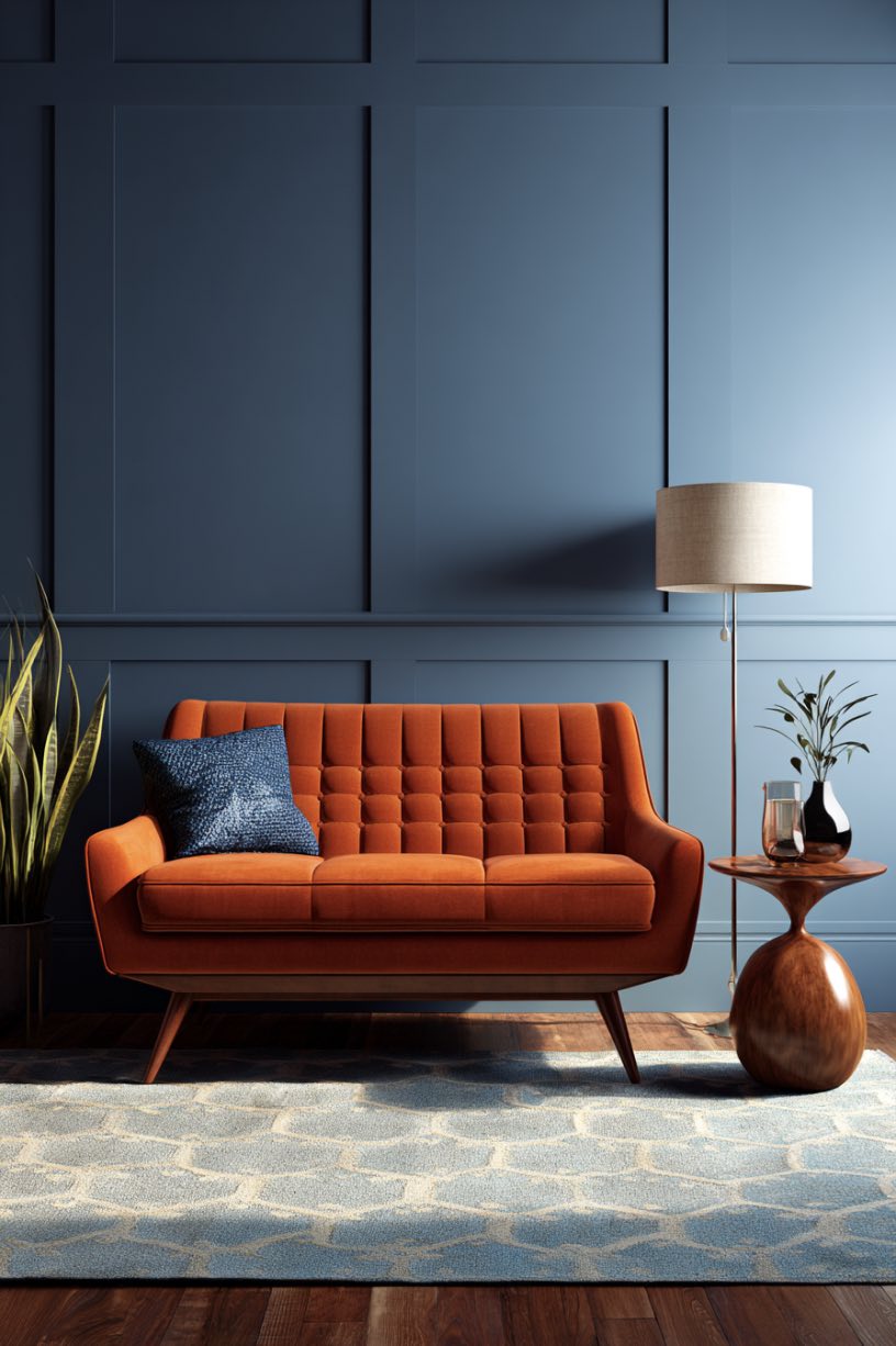 Burnt Orange and Navy