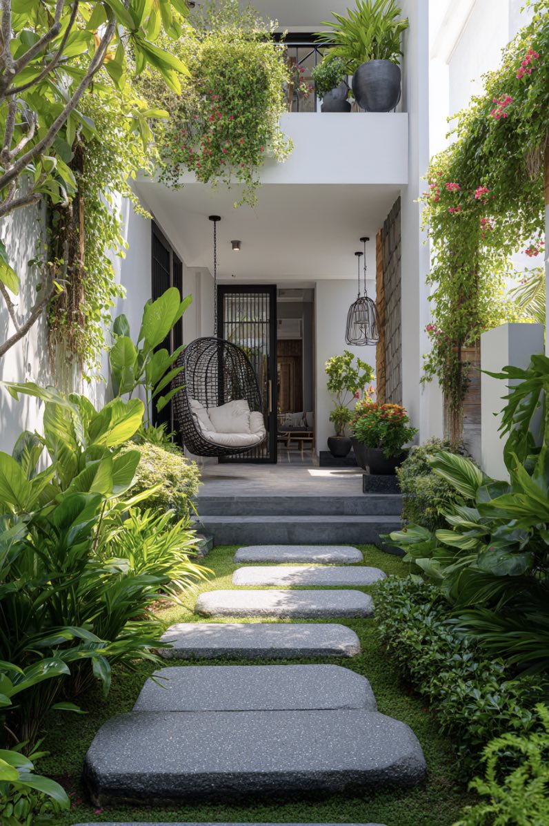 Modern Courtyard Entry Path