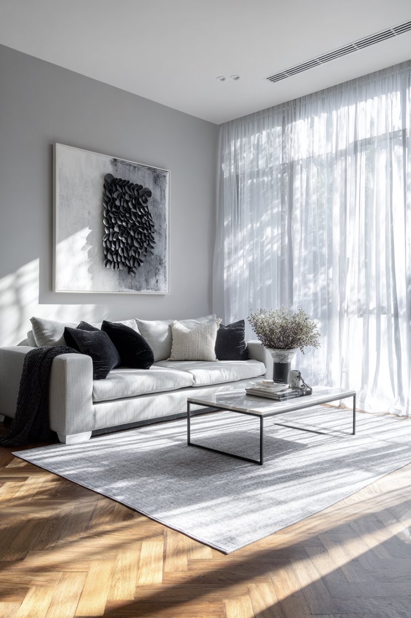 Sleek Minimalism with Black and White Accents