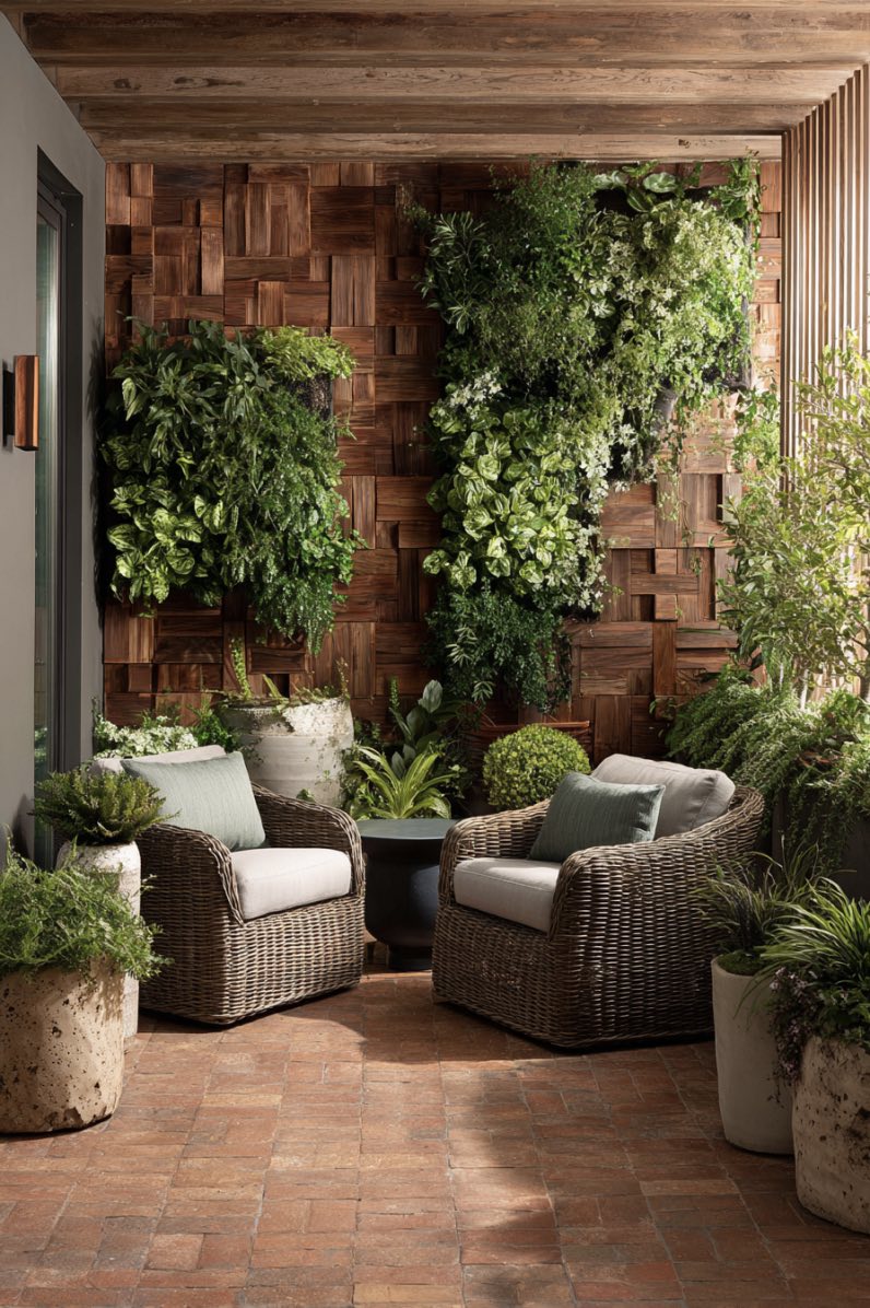 Terracotta Courtyard with Living Wall