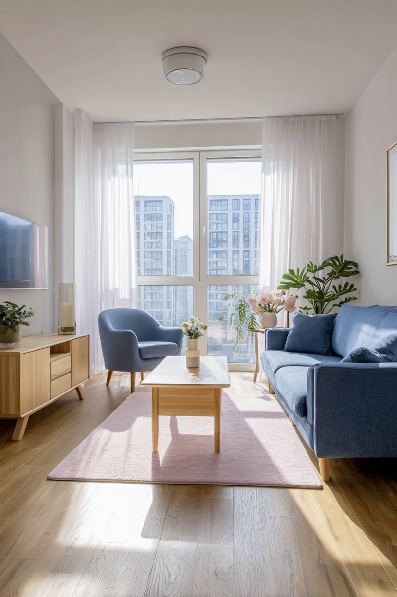 City Views and Cozy Blues