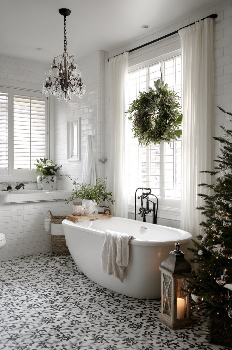 Christmas Charm in a Classic English Bath