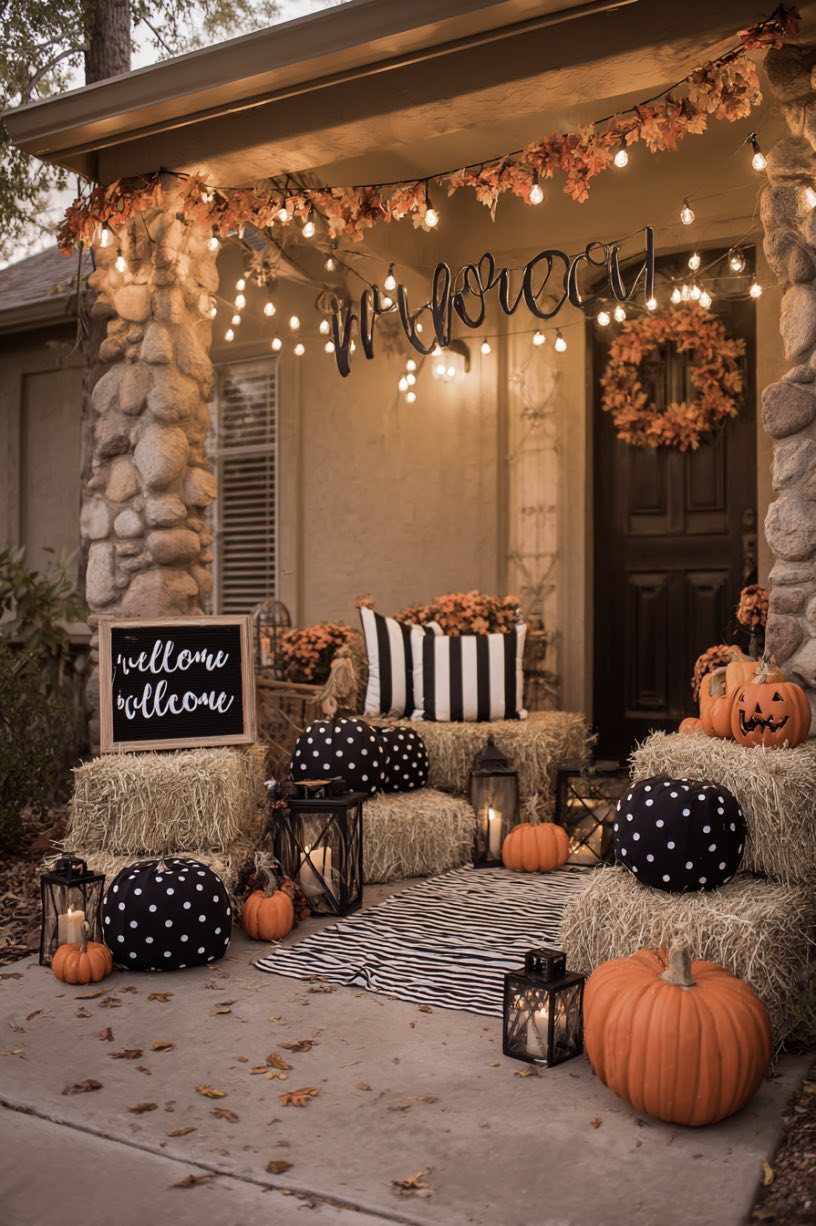 Striped Bat-Themed Living Space