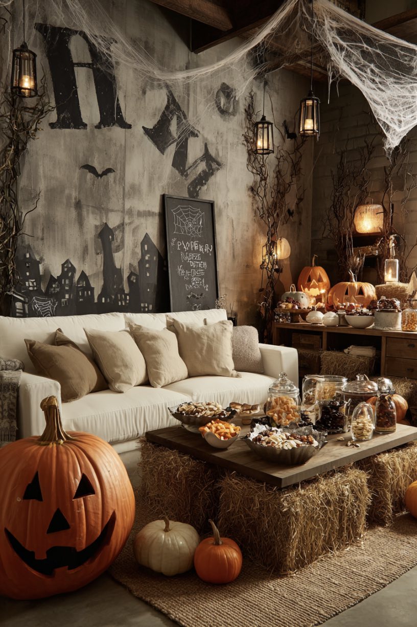 Festive Pumpkin Living Room