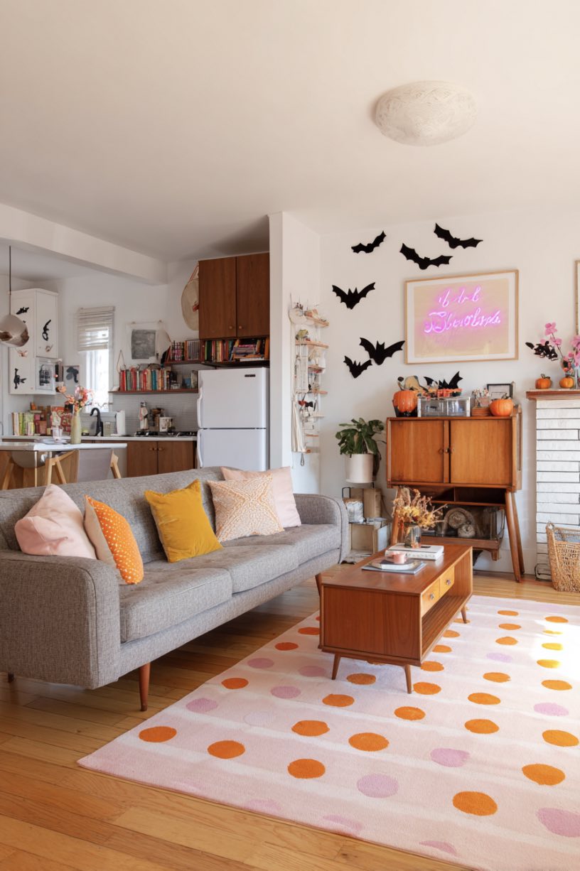 Bright Bat-Themed Living Space